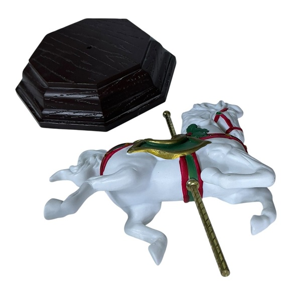 Carousel Horse Vintage Fine Porcelain  Christmas Figurine Teleflora Collectible - Picture 3 of 16